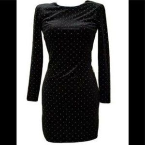 Black velvet sequin dress